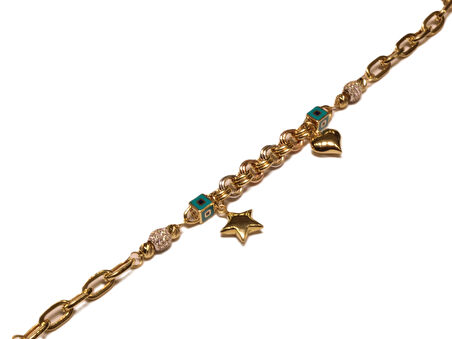  14 Ayar Altın Charm Model Bileklik