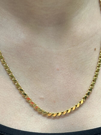 8 Ayar Kadın Altın Pullu Zincir