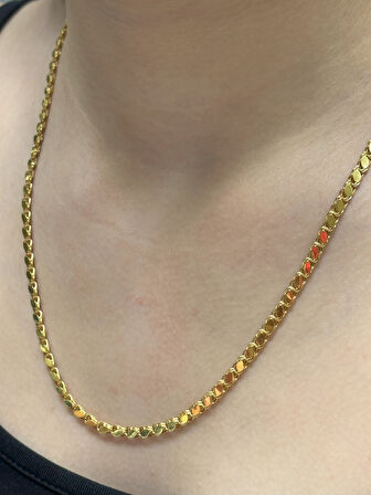 8 Ayar Kadın Altın Pullu Zincir