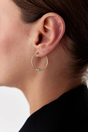 14 Ayar Altın Dorika Toplu Küpe 25193