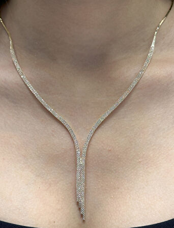 Altın Su Yolu Taşlı Set Takım