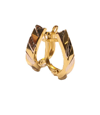  14 Ayar Altın Taşsız J Küpe 25198