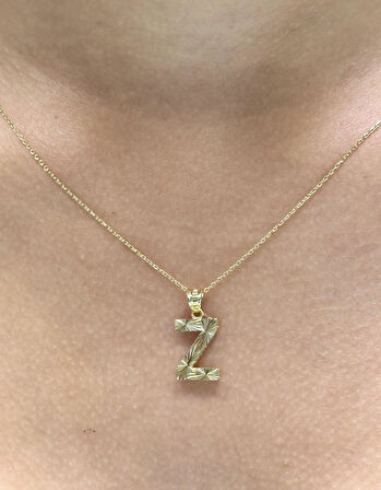  14 Ayar Altın 3 Boyutlu Z Harfi