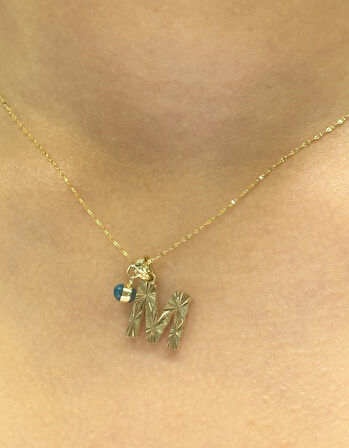  Altın M Harfli Aynalı Zincir