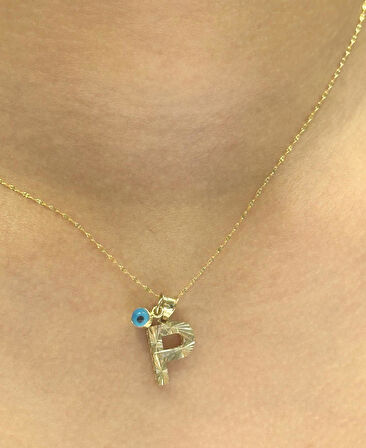 Altın P Harfli Aynalı Zincir