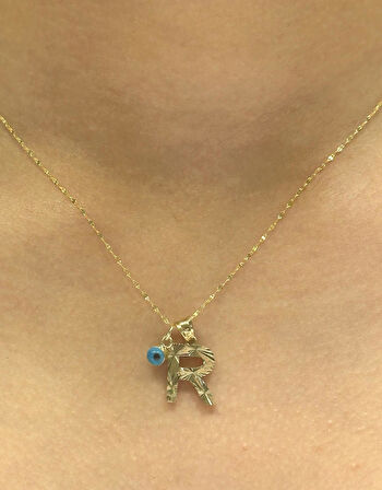  Altın R Harfli Aynalı Zincir