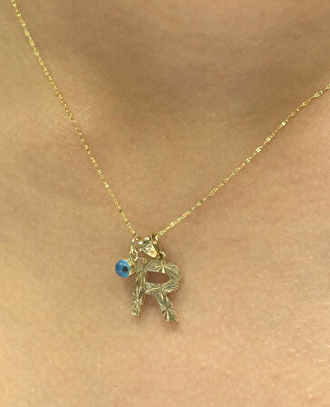  Altın R Harfli Aynalı Zincir