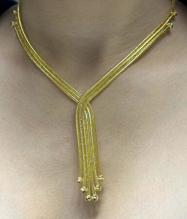  14 Ayar Altın İtalyan Kazze Gerdanlık