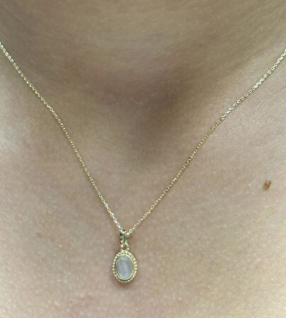  Doğal Taş Kolye Uçlu Zincir