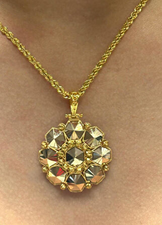  14 Ayar Altın Dorika Toplu Kolye Uclu Halat Zincir 2732