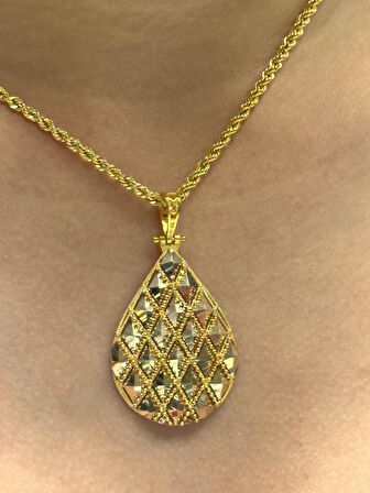  14 Ayar Altın Baklava Model Kolye Ucu 2720-10