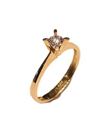  14 Ayar Altın Tektaş Yüzük 24154