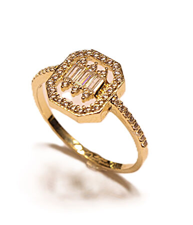 14 Ayar Altın Baget Taşlı Yüzük 242001