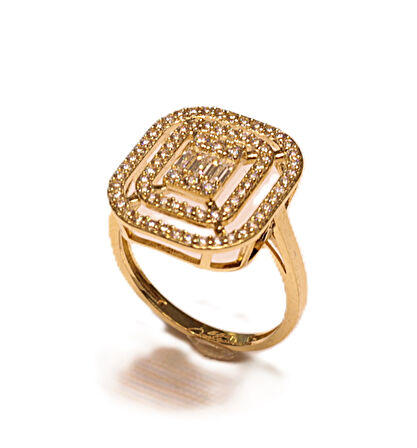  14 Ayar Altın Baget Taşlı Yüzük 242003