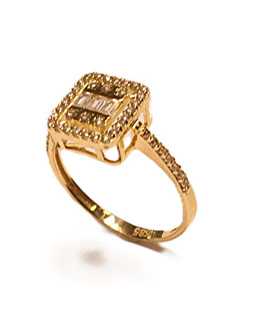  14 Ayar Altın Baget Taşlı Yüzük 242004