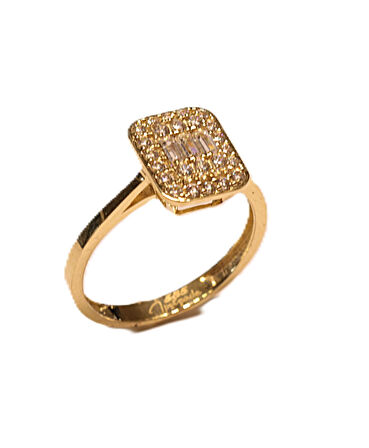 14 Ayar Altın Baget Taşlı Yüzük