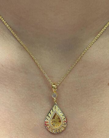 Altın Tuğra Kolye Uçlu Halat Zincir