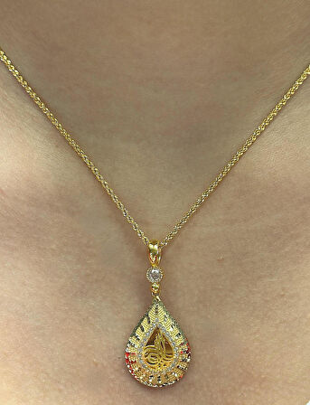Altın Tuğra Kolye Uçlu Halat Zincir