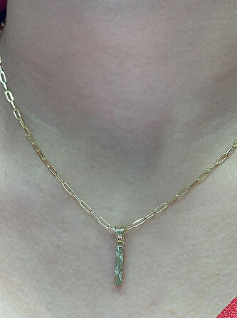  Altın 3 Boyutlu I Harfli Ataç Zincir