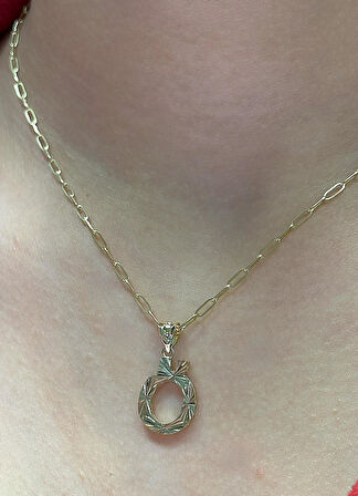 Altın 3 Boyutlu Ö Harfli Ataç Zincir