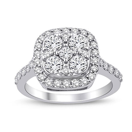  Beyaz Altın Coronet Taşlı Yüzük