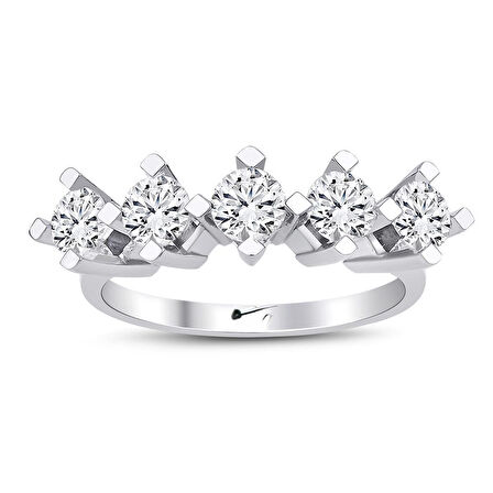  Beyaz Altın Beştaş Yüzük 34509