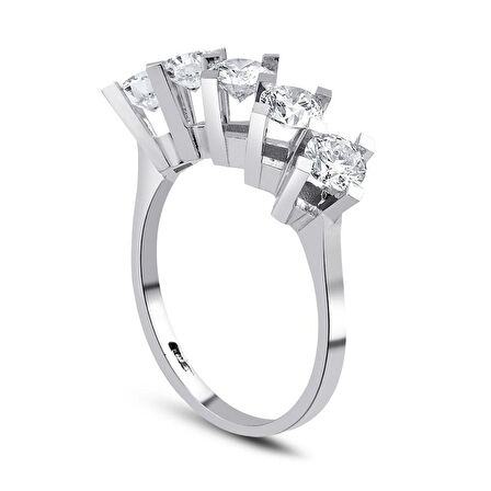  Beyaz Altın Beştaş Yüzük 34509