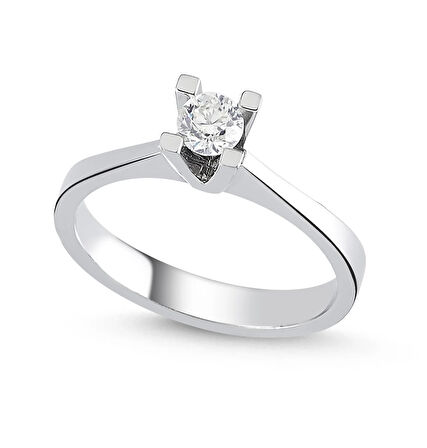  Beyaz Altın Tektaş Yüzük 34126