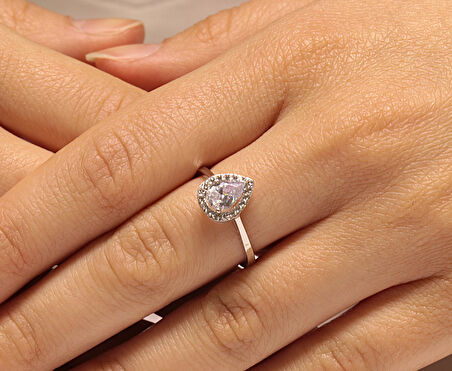  Beyaz Altın Baget Taşlı Yüzük 34292