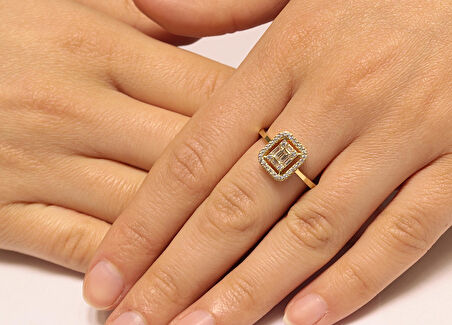 Altın Baget Taşlı Yüzük 34295