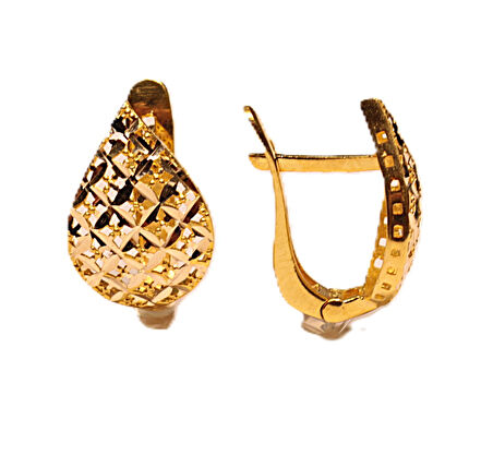 14 Ayar Altın Taşsız J Küpe