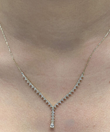 14 Ayar Altın Damla Model Su Yolu Düğün-Nişan Seti