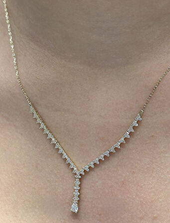 14 Ayar Altın Damla Model Su Yolu Düğün-Nişan Seti