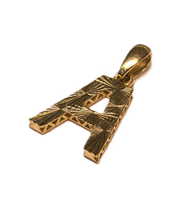 Altın 3 Boyutlu A Harfi