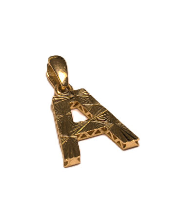 Altın 3 Boyutlu A Harfi