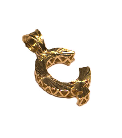 Altın 3 Boyutlu Ç Harfi