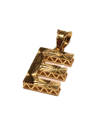 Altın 3 Boyutlu E Harfi