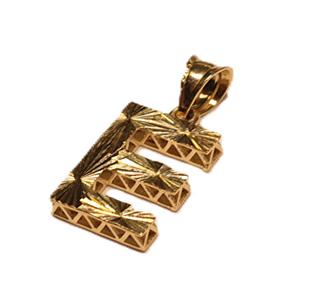 Altın 3 Boyutlu E Harfi