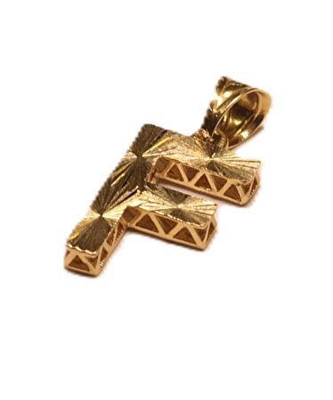 Altın 3 Boyutlu F Harfi