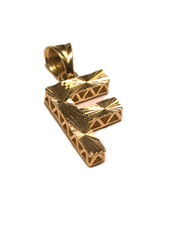 Altın 3 Boyutlu F Harfi