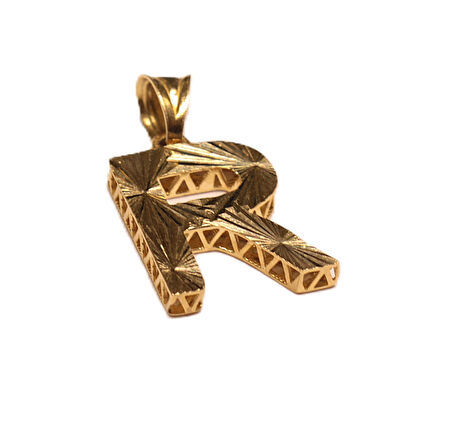 Altın 3 Boyutlu R Harfi