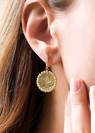 14 Ayar Altın Dorika Toplu Reşat Çeyrek Altın Küpe