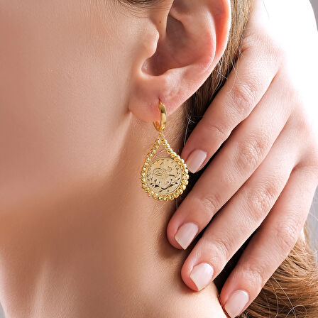 14 Ayar Altın Dorika Toplu Reşat Model Küpe