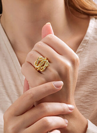 14 Ayar Altın Aşk Düğümü Ajda Model Yüzük