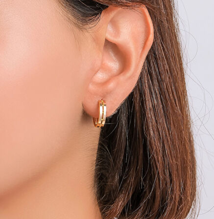  Altın İkili Ajda Halka Küpe