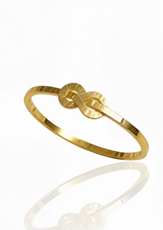 Altın Aşk Düğümü Model Ajda Kelepçe Bilezik