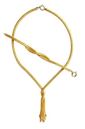 Altın İtalyan Örgü Kazze Set