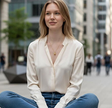 14 Ayar Altın İnci Model Kolye Uçlu Zincir