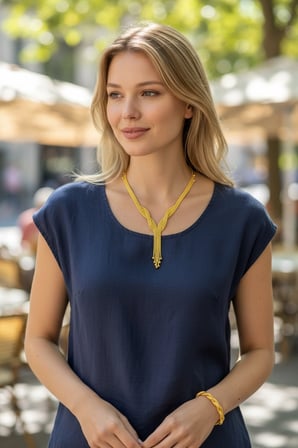 Altın Kazze Model Sarmaşık Gerdanlık Seti (Bileklik + Gerdanlık)
