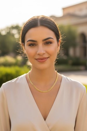 14 Ayar Altın Gurmet Kolye– 5 mm Genişlik